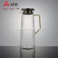 Nueva jarra de agua de vidrio de borosilicato con acero inoxidable